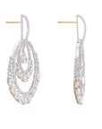 8.2 Carat Rosecut Diamond & 3.02 Carat Round Diamond Drop Earrings - 2 Pieces