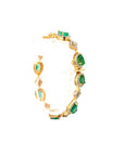 Early 20th Century Natural Emerald and Diamond Bracelet in 18K Yellow Gold