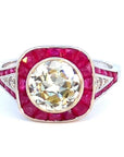1.8 Carat Diamond French Art Deco Ring, Size 6.5