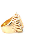 13.38 Carat Yellow Sapphire and Diamond Ring in 18K Gold, Size 6.5