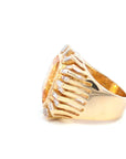 13.38 Carat Yellow Sapphire and Diamond Ring in 18K Gold, Size 6.5