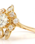 1.40 Carat Round Diamond Ring in 18K Gold, Size 6.5