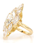 7.62 Carat Pear-Cut Diamond Shuttle Ring in 18K Gold, Size 4.5