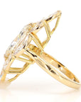 7.62 Carat Pear-Cut Diamond Shuttle Ring in 18K Gold, Size 4.5