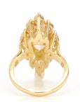 7.62 Carat Pear-Cut Diamond Shuttle Ring in 18K Gold, Size 4.5