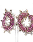 8.19 Carat Pink Sapphire 4.16 Carat Diamond Stud Earrings 18K Gold - 2 Piece