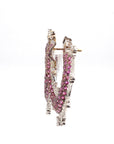 8.19 Carat Pink Sapphire 4.16 Carat Diamond Stud Earrings 18K Gold - 2 Piece