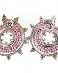 8.19 Carat Pink Sapphire 4.16 Carat Diamond Stud Earrings 18K Gold - 2 Piece