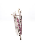 8.19 Carat Pink Sapphire 4.16 Carat Diamond Stud Earrings 18K Gold - 2 Piece