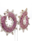 8.19 Carat Pink Sapphire 4.16 Carat Diamond Stud Earrings 18K Gold - 2 Piece