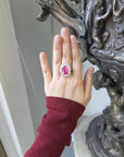 7.61ct Ruby and Diamond Ring Dia-4.05, 18K