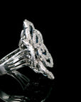 7.80 Carat Diamond and Blue Sapphire 18K Gold Ring, Size 6.5