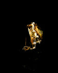 GIA Certified 9.65 Carat Yellow Sapphire and Diamond Art Deco 18K Gold Brooch