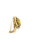 GIA Certified 9.65 Carat Yellow Sapphire and Diamond Art Deco 18K Gold Brooch