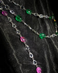 11 Carat Ruby and 8.52 Carat Diamond Platinum Long Chain Necklace