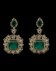 The York - 16.1 Carat Zambian Emerald and Diamond Earrings - 2 Pieces