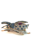 3 Carat Diamond, 2 Carats Sapphire and 3.5 Carat Spinel Beetle Pin