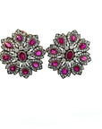 Victorian Natural Burmese Rubies and Diamond Earrings