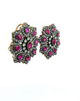 Victorian Natural Burmese Rubies and Diamond Earrings