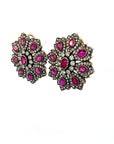 Victorian Natural Burmese Rubies and Diamond Earrings