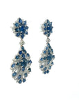 24 Carats Blue Sapphire and 4 Carats Diamond Drop Earring Earring