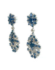24 Carats Blue Sapphire and 4 Carats Diamond Drop Earring Earring