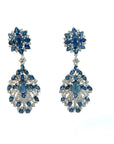 24 Carats Blue Sapphire and 4 Carats Diamond Drop Earring Earring