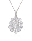 4.50 Carat Rose Cut and 2.40 Carat Pear Shaped Diamond 18K Gold Pendant
