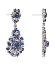 24 Carats Blue Sapphire and 4 Carats Diamond Drop Earring Earring