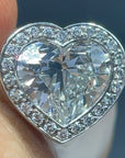 GIA Certified 1.63 Carat Heart Shaped Diamond 18K Gold Ring, Size 5.5