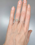 1.2 Carat Oval Diamond Halo Rose Gold Ring, Size 6