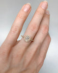 1.2 Carat Oval Diamond Halo Rose Gold Ring, Size 6
