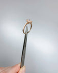 1.2 Carat Oval Diamond Halo Rose Gold Ring, Size 6