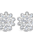 3.72 Carat Rose Cut Diamond Earrings 18K White Gold