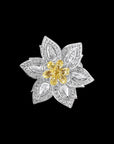 1.92 Carat Diamond & 1.34 Carat Briolette Diamond 18K Ring - The Daisy, Size 6