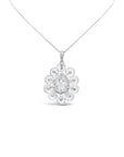 4.50 Carat Rose Cut and 2.40 Carat Pear Shaped Diamond 18K Gold Pendant