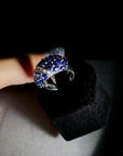 4.32 Carat Sapphire and Diamond Cluster Ring, Size 7