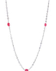 11 Carat Ruby and 8.52 Carat Diamond Platinum Long Chain Necklace