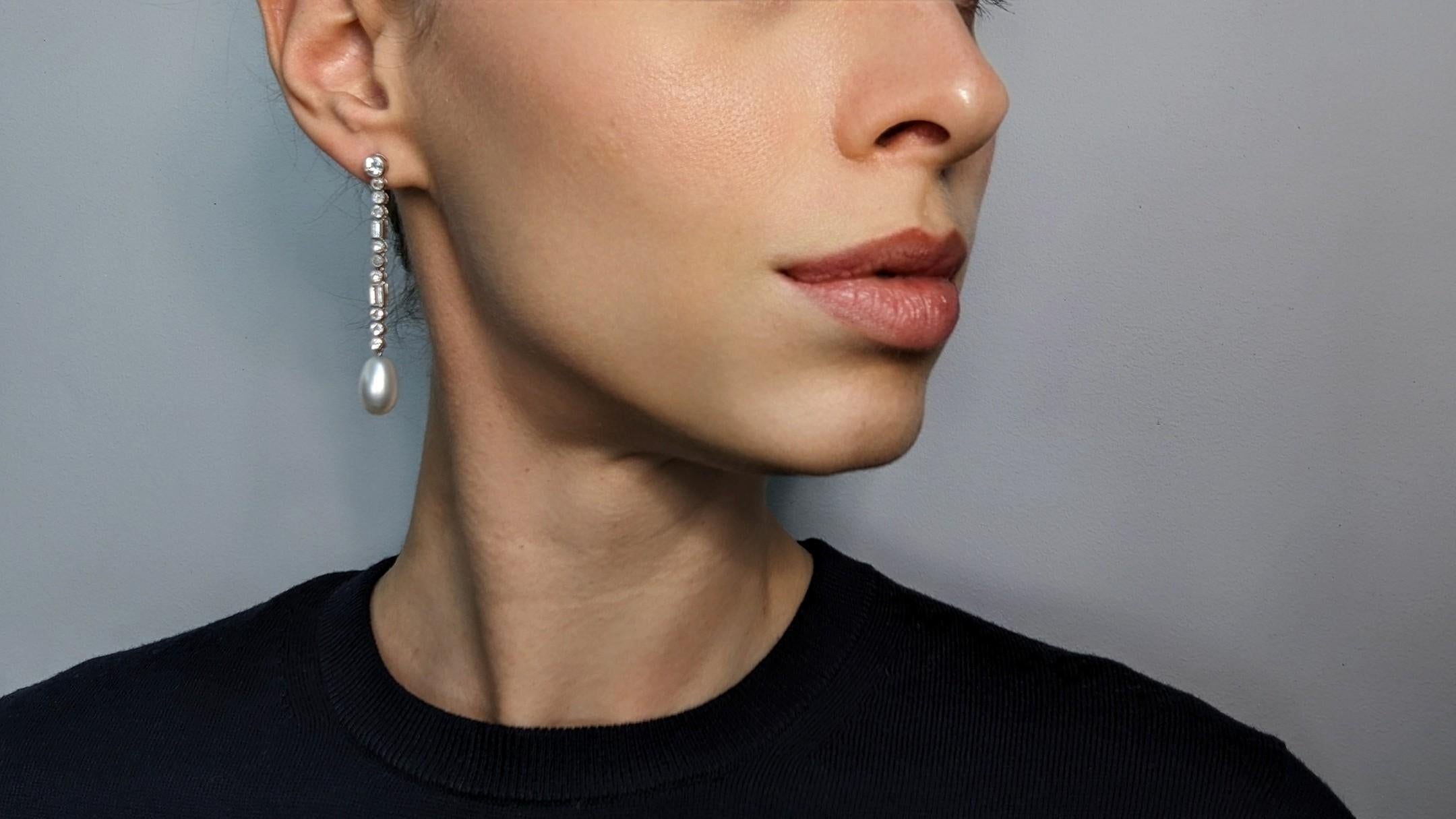 Art Deco Saltwater Natural Pearl Earring