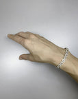 6.50 Carat Rose Cut and Round Brilliant Cut Diamond Tennis Halo Bracelet