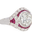 2.01 L VS2 Old European Cut Diamond Ring