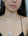 4.50 Carat Rose Cut and 2.40 Carat Pear Shaped Diamond 18K Gold Pendant