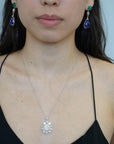 4.50 Carat Rose Cut and 2.40 Carat Pear Shaped Diamond 18K Gold Pendant