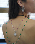 11 Carat Ruby and 8.52 Carat Diamond Platinum Long Chain Necklace