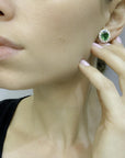 6.27 Carat Emerald and 4.27 carat Diamond Pendant and Earring