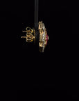 3.12 Carat Ruby and 1.15 Carat Diamond Geometric Flower 18K Gold Earring