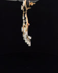 Diamond Covered Rose Gold & Dangling Natural Diamonds Earrings - 2 Pieces