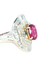 1.20 Carat Ruby and 1.00 Carat Diamond Ring, Size 7