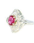 1.20 Carat Ruby and 1.00 Carat Diamond Ring, Size 7