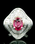 1.20 Carat Ruby and 1.00 Carat Diamond Ring, Size 7